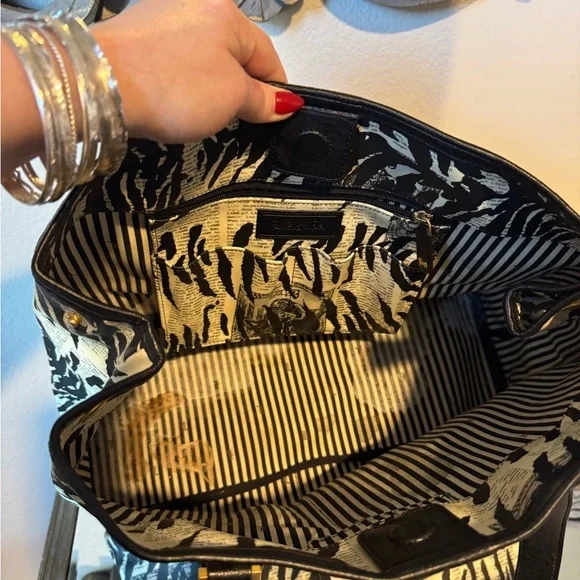 L.A.M.B. Monochrome Zebra Print Tote - Picture 4 of 9